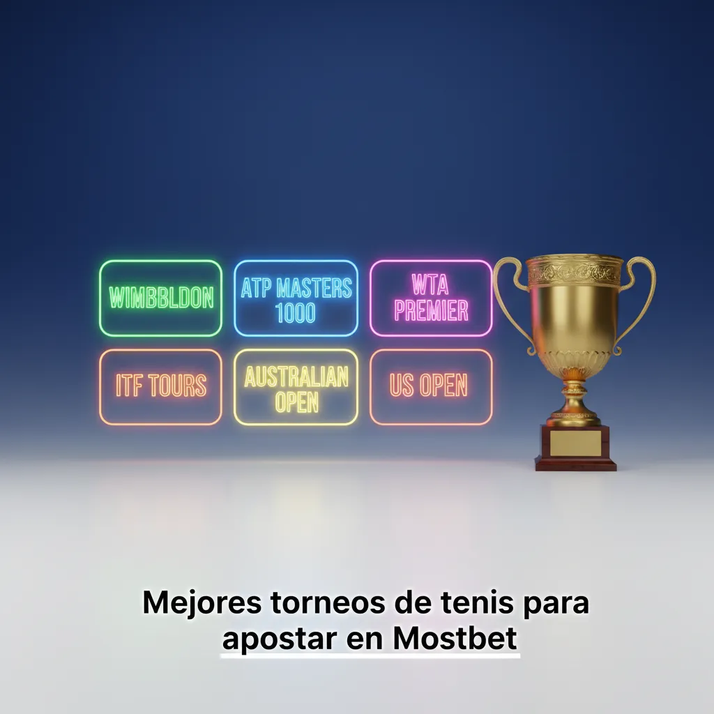 Gráfico torneos de tenis para apostar en Mostbet: Grand Slams, ATP/WTA 1000/500/250, Davis y BJK Cup, Challenger e ITF.