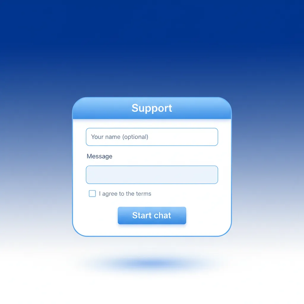 Soporte al cliente 24/7 en español para Perú con íconos de chat en vivo, email, FAQ y redes sociales.