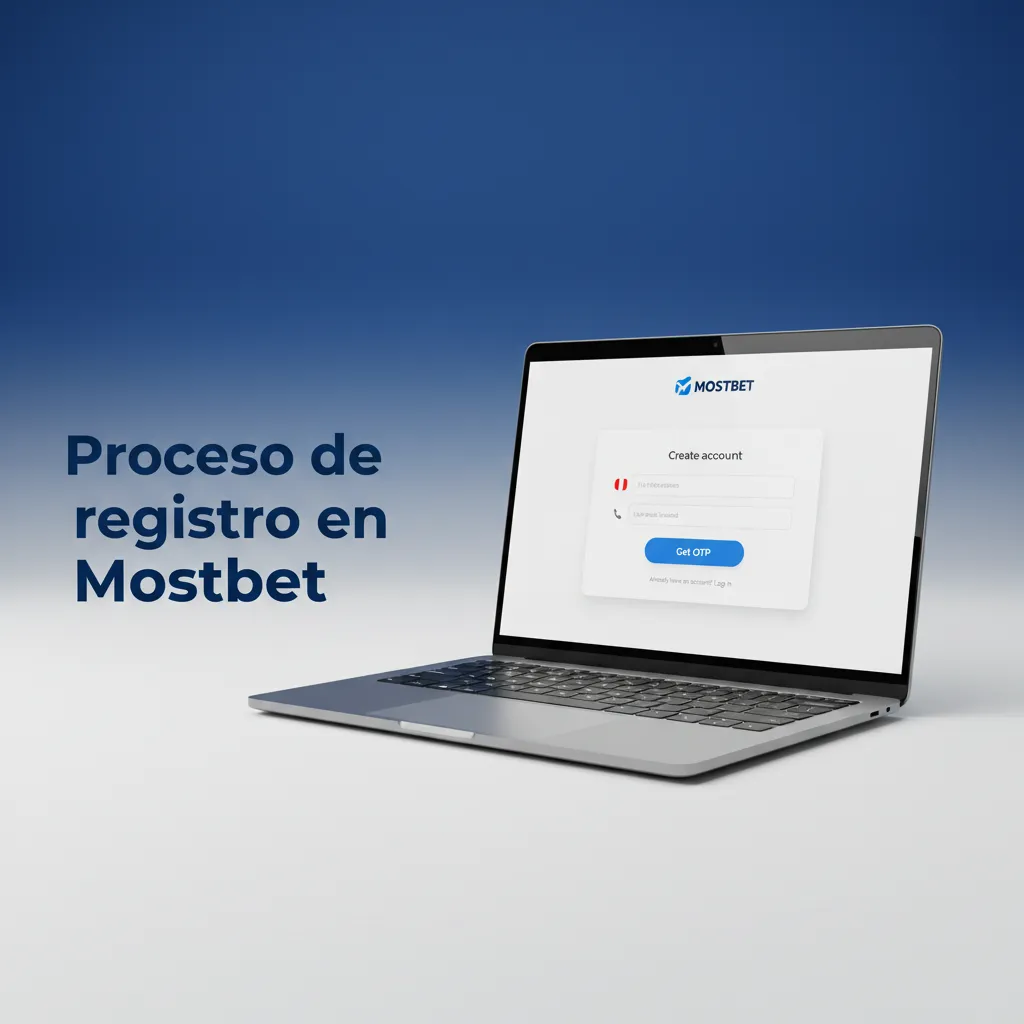 Infografía del proceso de registro en Mostbet: clic en registrarse, elegir método, datos, verificación, depósito y bono.